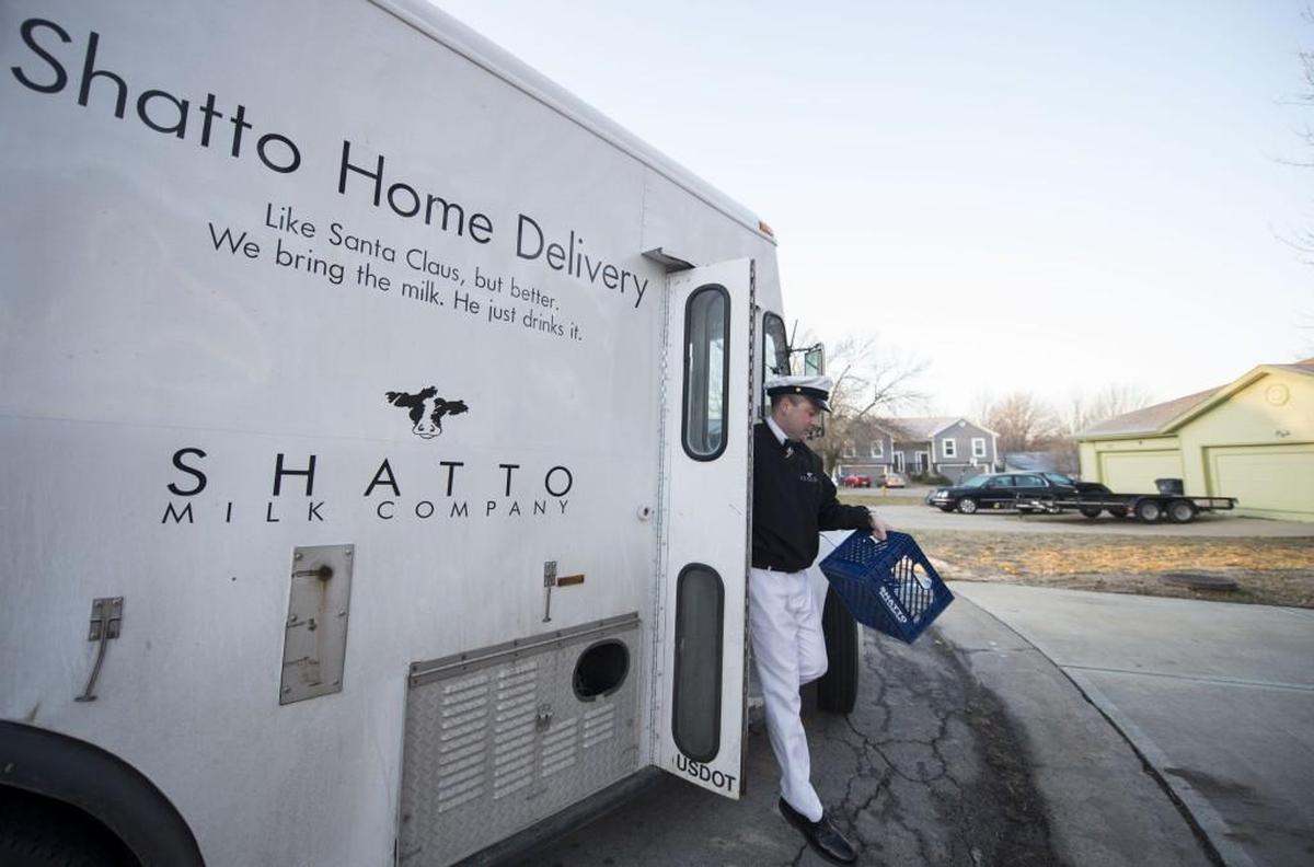 Matt Shatto makes milk deliveries to homes in Olathe.
