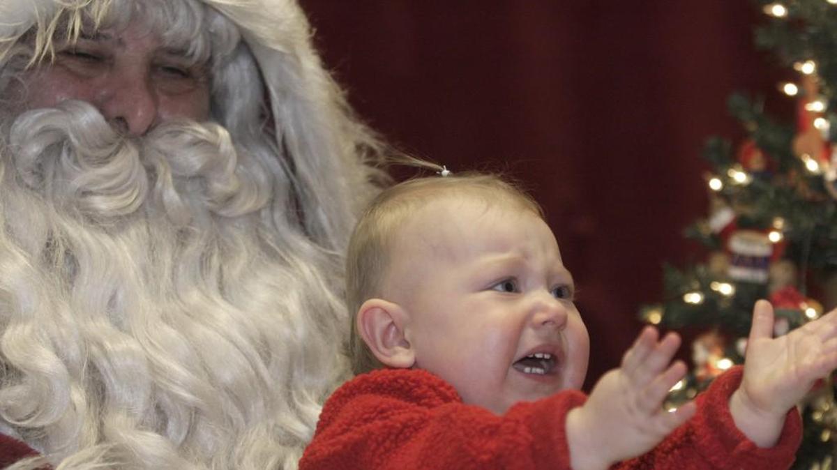 Back in 2009 in this file photo, one-year-old Lucy of Kansas City, Kan., wasn’t too happy about visiting St. Nicholas during a Strawberry Hill Museum event, but perhaps she’d enjoy Breakfast with St. Nick on Dec. 2 at the Museum, 720 N. 4th St., Kansas City, Kan.
