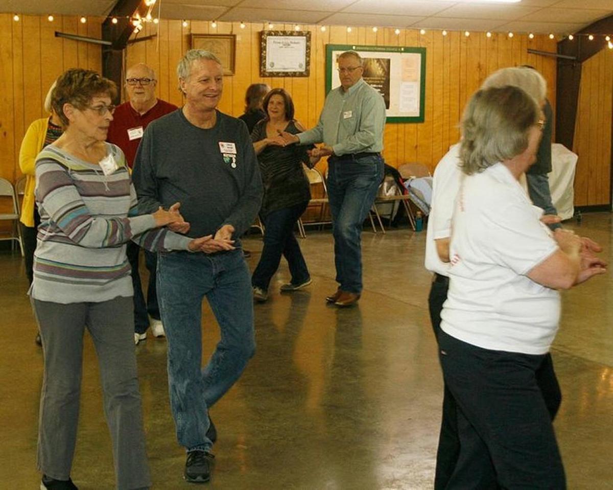 The Docey Dandies Square Dance Club meets twice a month at the Johnson County Fairgrounds.