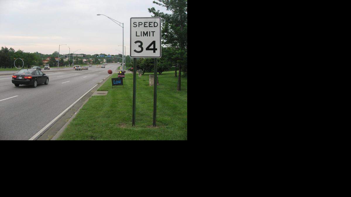 
Roeland Park received some attention in 2011 for a 34-mph speed limit sign created as art by Joel Marquardt.
