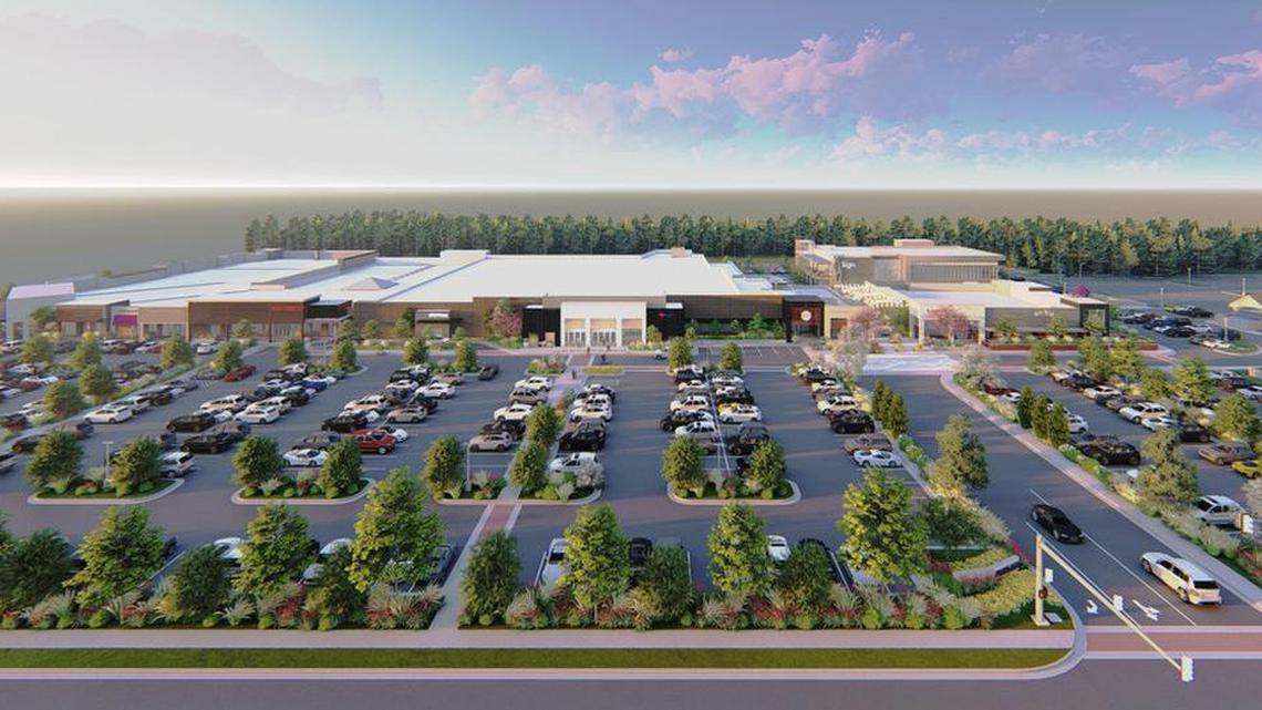 A rendering of the proposed redevelopment of Ranchmart North shopping center in Leawood.