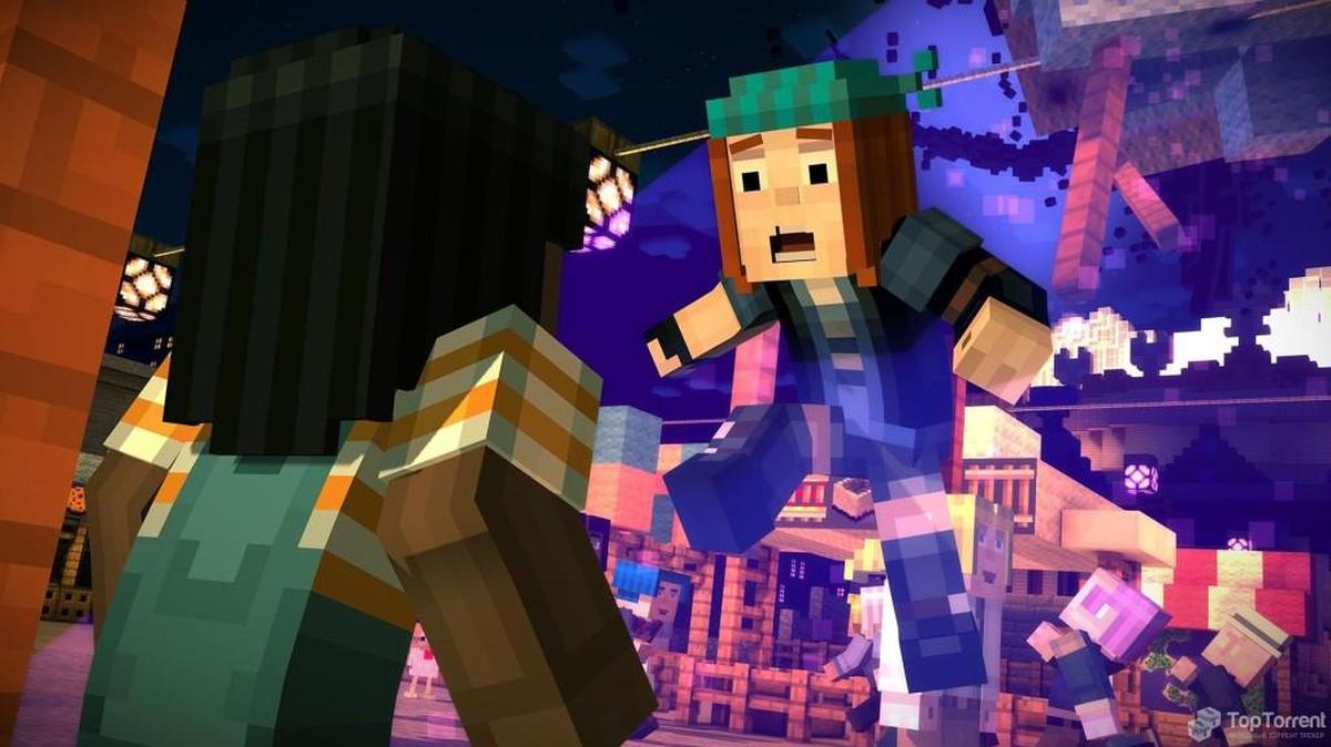 Minecraft fans can meet up Dec. 28 at Lackman Library. A screenshot from “Minecraft: Story Mode” is pictured.
