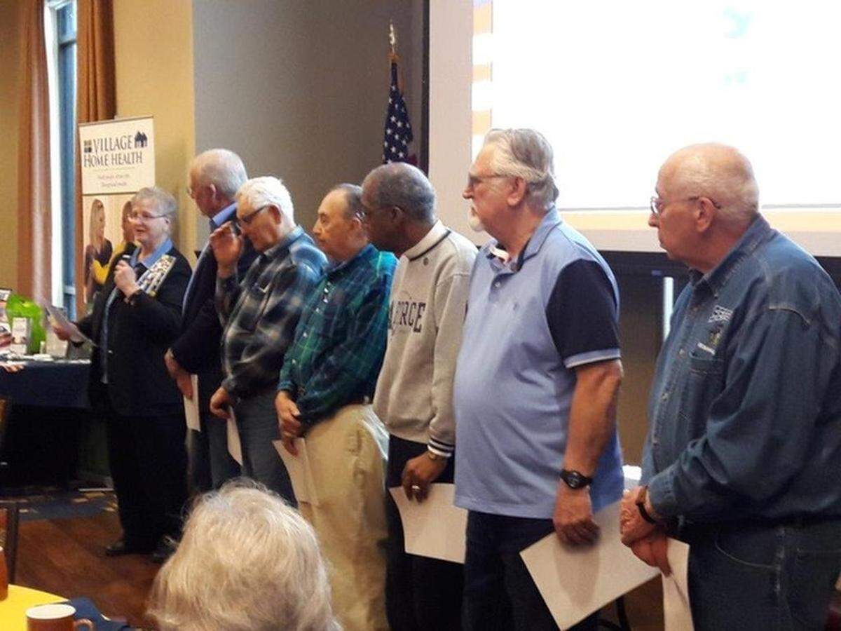 Past Regent of the Prairie Chapter National Society Daughters of the American Revolution awarded Vietnam veterans for their service on Vietnam War Commemoration Day on March 29.
