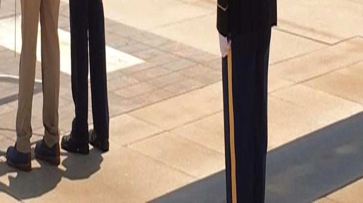 During a national security conference in the nation’s capital, Lee’s Summit High School student Anthony Hudson (wearing the beret) helped lay a wreath at the Tomb of the Unknown Soldier in Arlington National Cemetery.