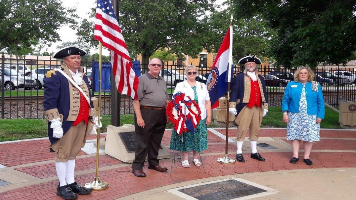 Mayor Randy Rhoads (second from right), attended a wreath laying ceremony at Lee’s Summit's All Veterans Memorial.
