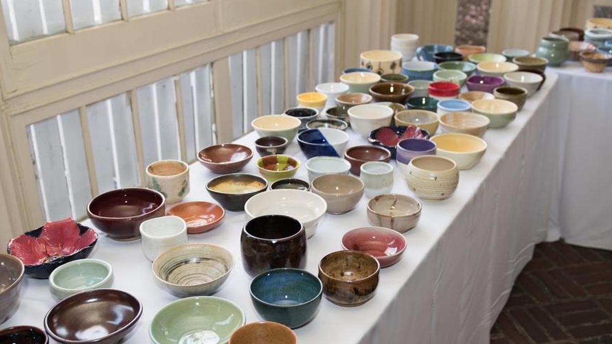 Part of the fun of the Empty Bowls event is that guests get to keep their chosen bowl.