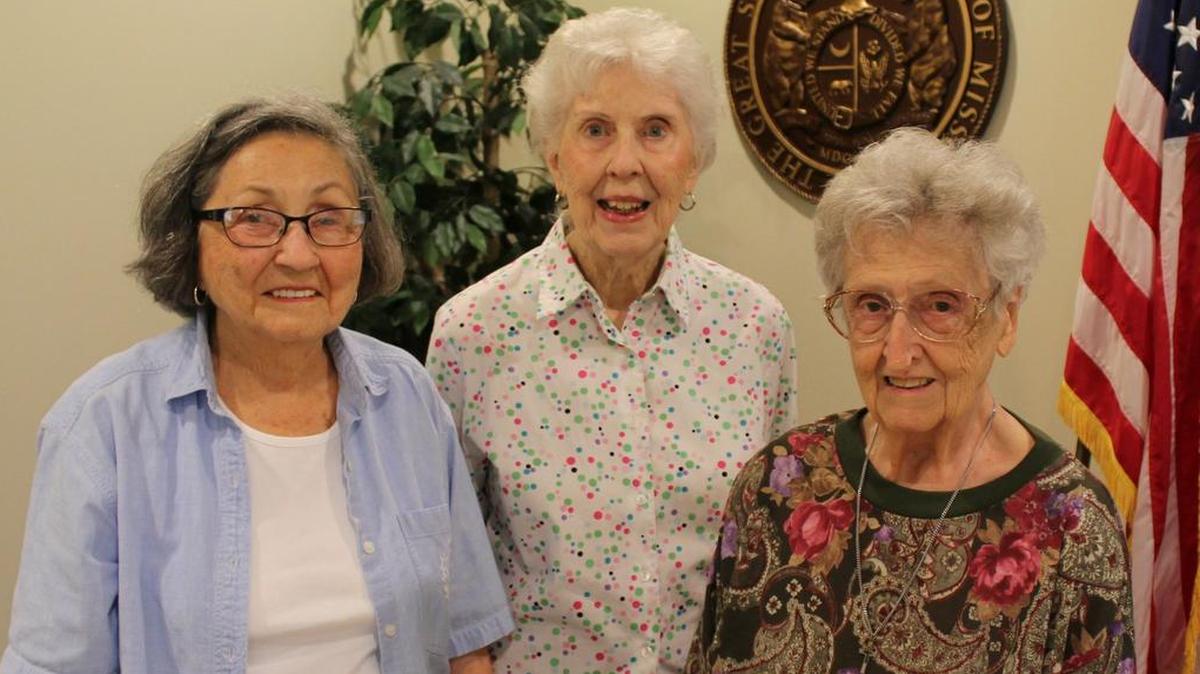 John Knox Village residents (from left) Melva Steen, OraLee Oleson and Jean New discuss their days in the U.S. Cadet Nurse Corps, which operated from 1943 through 1948.