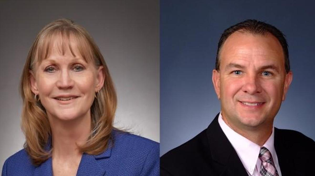 Three key members of the Lee’s Summit R-7 School District Superintendent’s Leadership Team — (from left) Dr. Judy Hedrick, associate superintendent of business services and operations; Dr. Jeff Miller, associate superintendent of human resources; and Janice Phelan, executive director of communications — will retire at the end of the school year, taking a vast wealth of knowledge and experience with them.