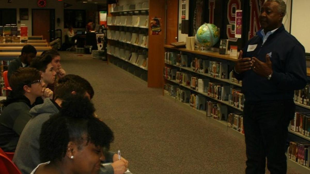 Jackson County Executive Frank White spoke Nov. 3 a group of Lee's Summit North students.