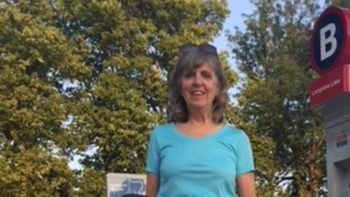 The author and her grandchild.