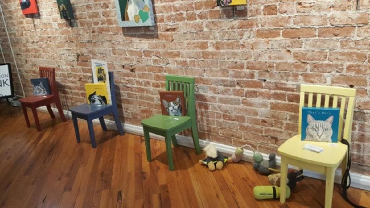 The work of local pet artist Ashley Corbello is on display at Budget Blinds. Corbello is doing a live painting demonstration at the store during the June 28 Fourth Fridays Art Walk.