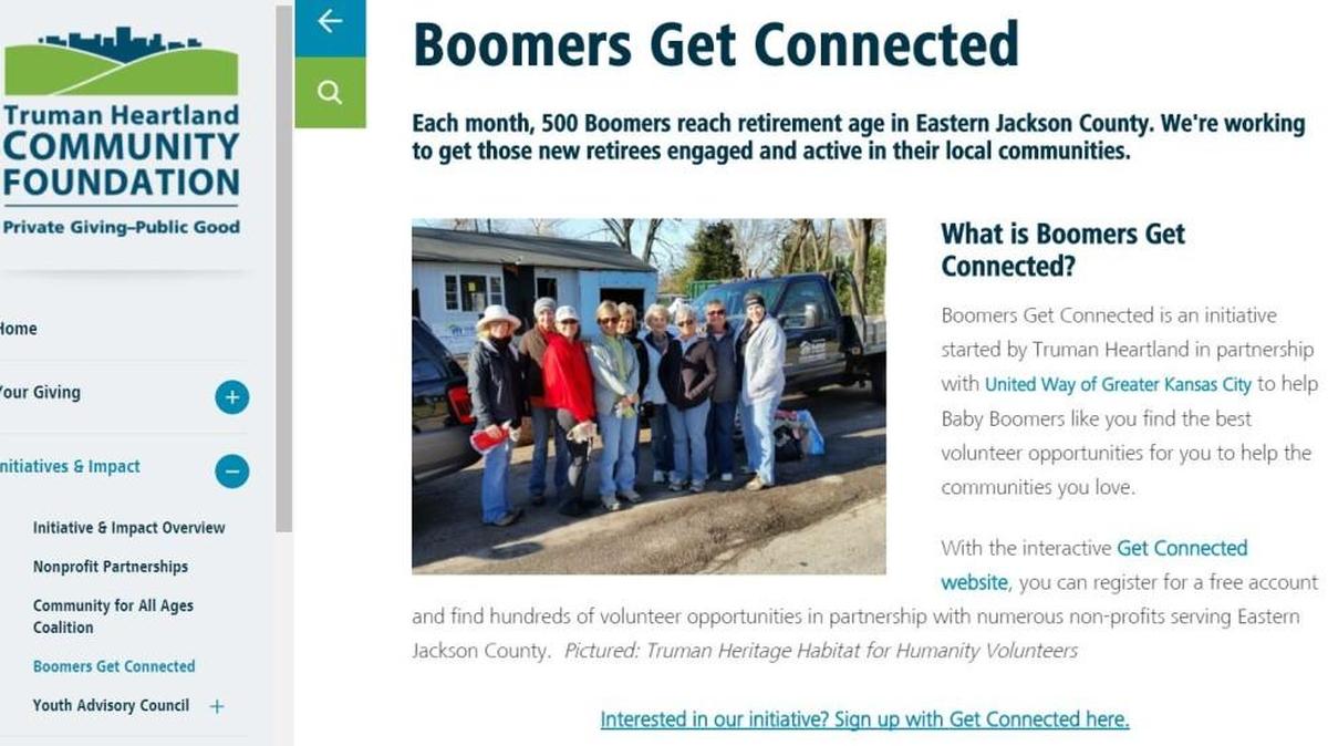 The Truman Heartland Community Foundation’s new service, “Boomers Get Connected,” aims to match retirees with volunteer opportunities.