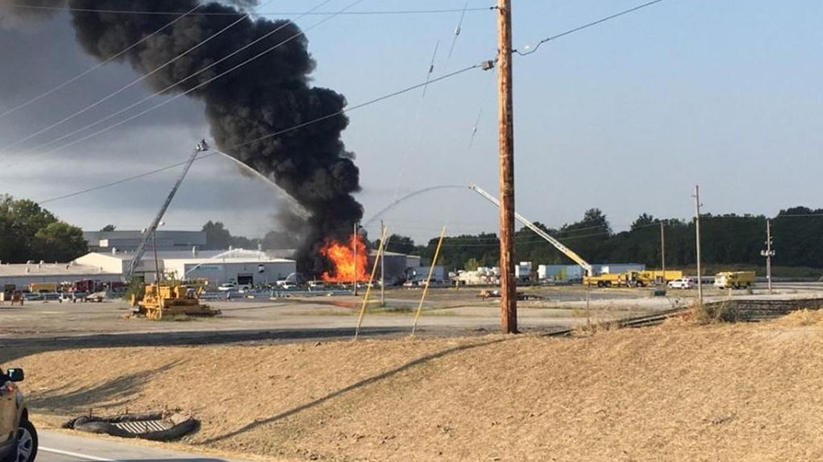 A fire at a chemicals plant in Lee’s Summit is billowing smoke in the area. Multiple emergency crews are responding.