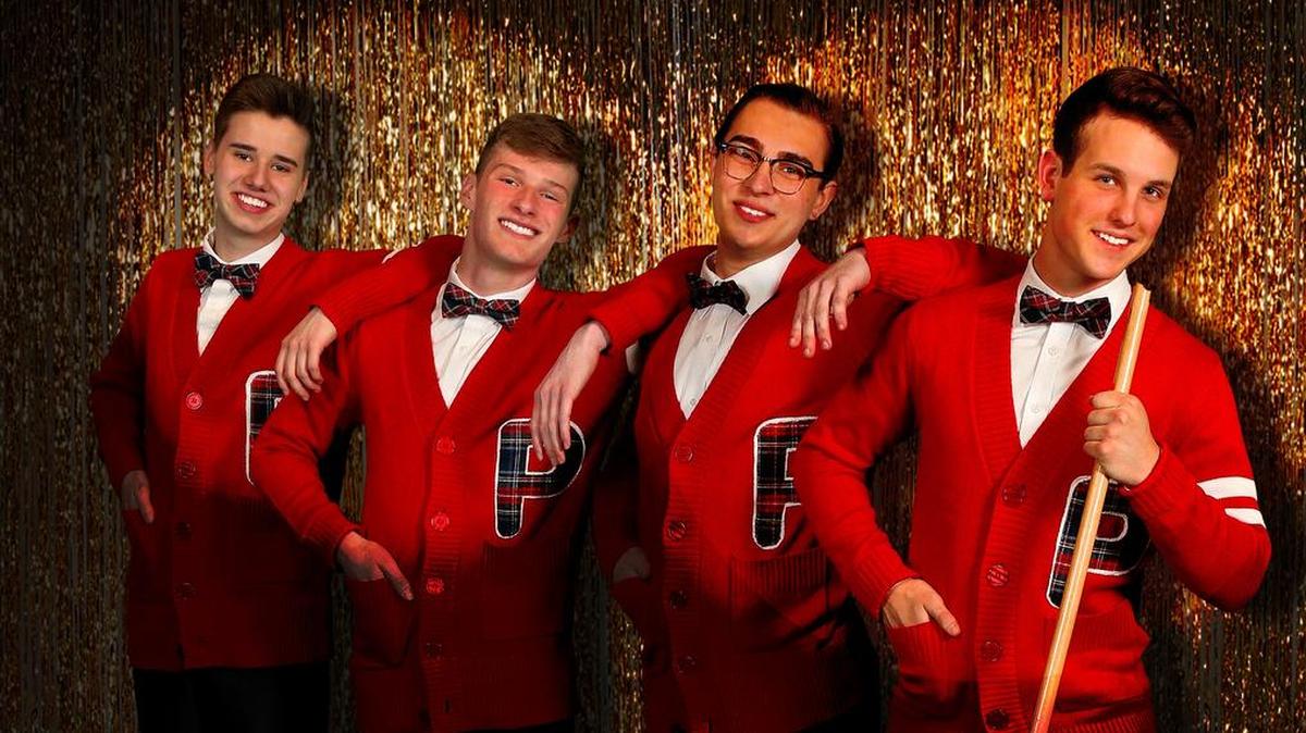Jordan Haas, Jacob Jackson, Jaren Muller and Fisher Stewart perform barbershop harmonies and other tunes reminiscent of the ’50s.