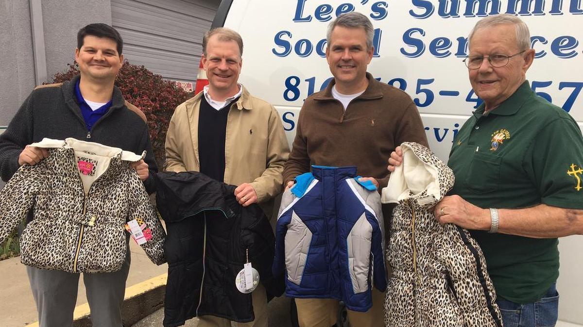 Members of the Lee’s Summit Knights of Columbus council recently delivered dozens of new winter coats for children to Lee’s Summit Social Services. The nonprofit received 24 boys coats and 24 girls coats.