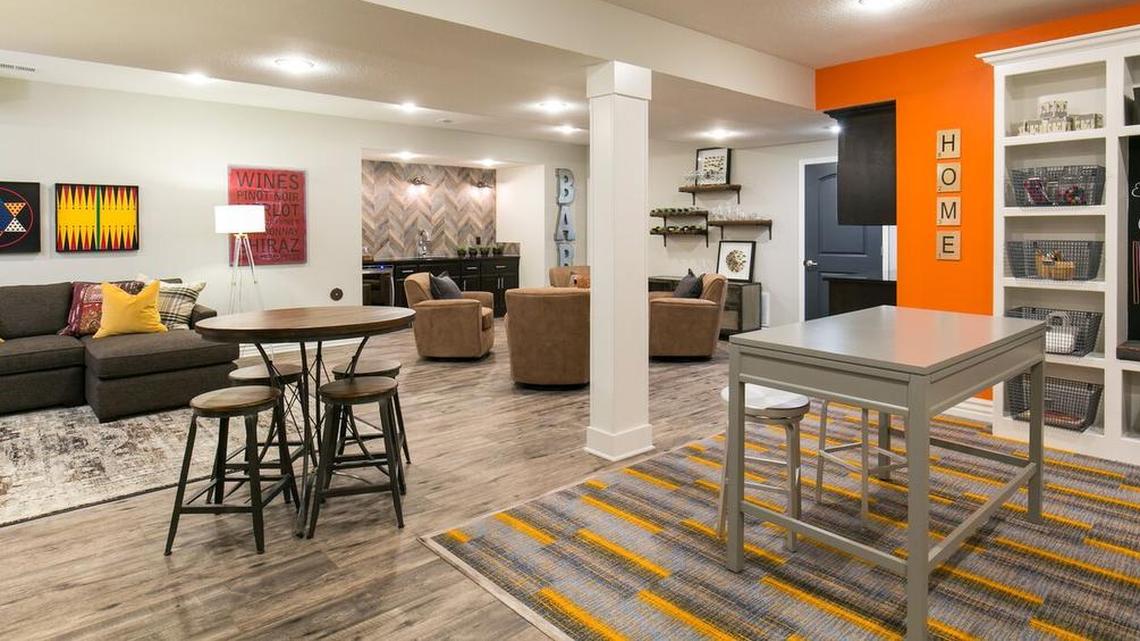 The basement at 3202 S.E. Third St. in Lee’s Summit features a gray vinyl tile product that is designed to be durable. It can be seen along with 29 other new homes in Lee’s Summit as a part of the 71st annual Home Builders Association of Greater Kansas City Fall Parade of Homes.