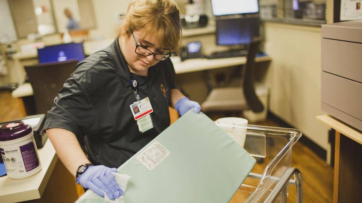 “I really like the program. It’s really neat to get to work in different departments and I’m learning a lot,” said Sara Pietig of the Project SEARCH career exploration and training program designed for students who have intellectual or developmental disabilities.