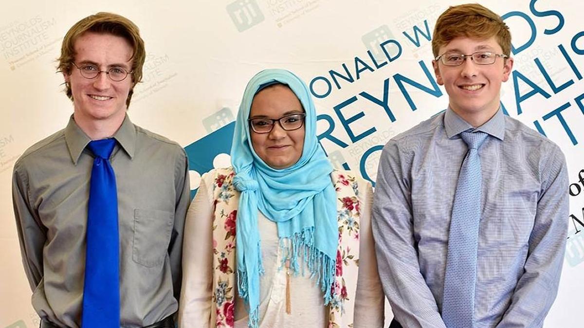 Chris Mitchell (left) with MindFlow teammates Humera Lodhi and Evan Teters.