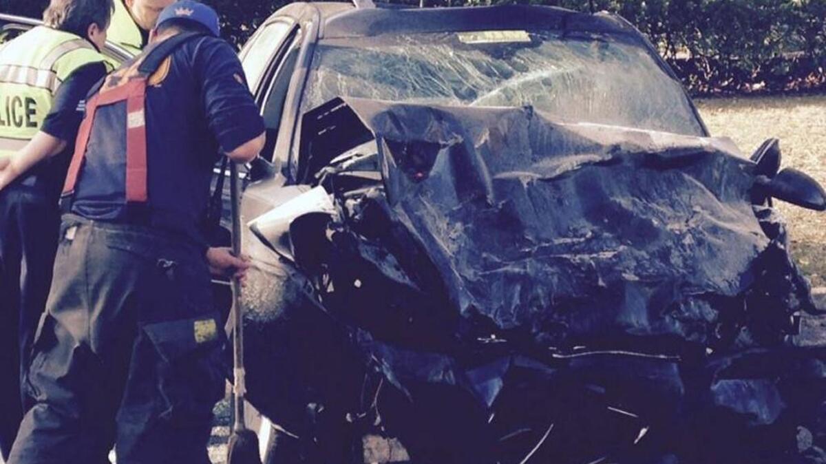 Five people were taken to the hospital Thursday afternoon after a car fleeing police collided with another vehicle near 75th Street and Holmes Road.