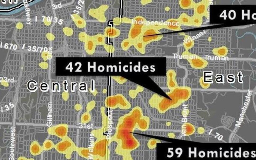 Kansas City police officials presented a slideshow of maps and data detailing the history of homicide and violence in Kansas City. They showed the presentation Tuesday to the Citizens Task Force on Violence.