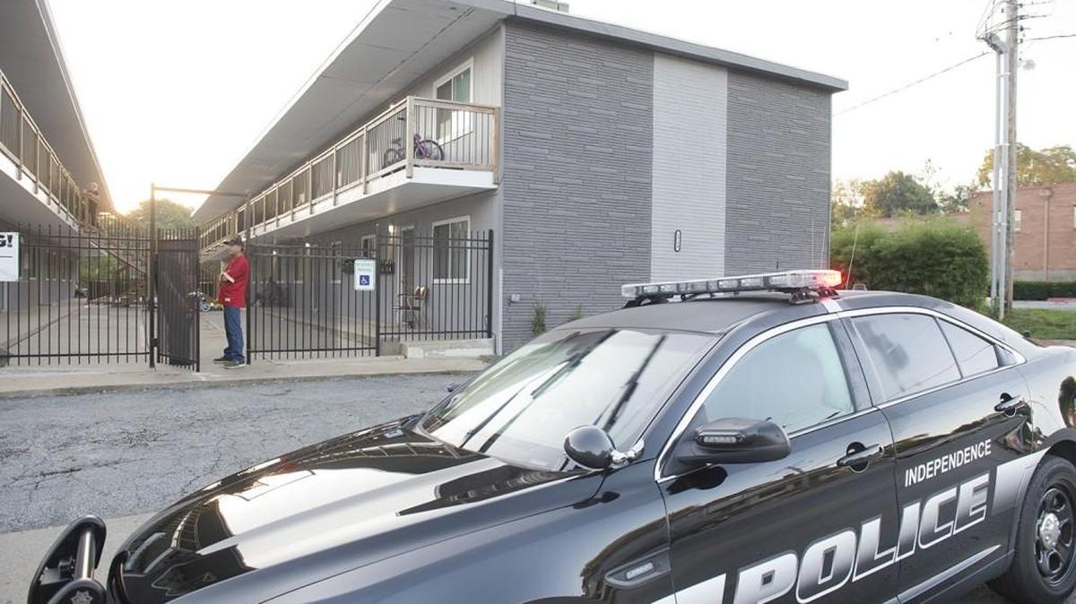 Independence police took two people into custody at this Independence apartment at 1719 S. Sterling Ave. early Friday after a shooting at a nearby Walgreens. The man killed outside the pharmacy was identified Monday as 45-year-old James L. Hill.