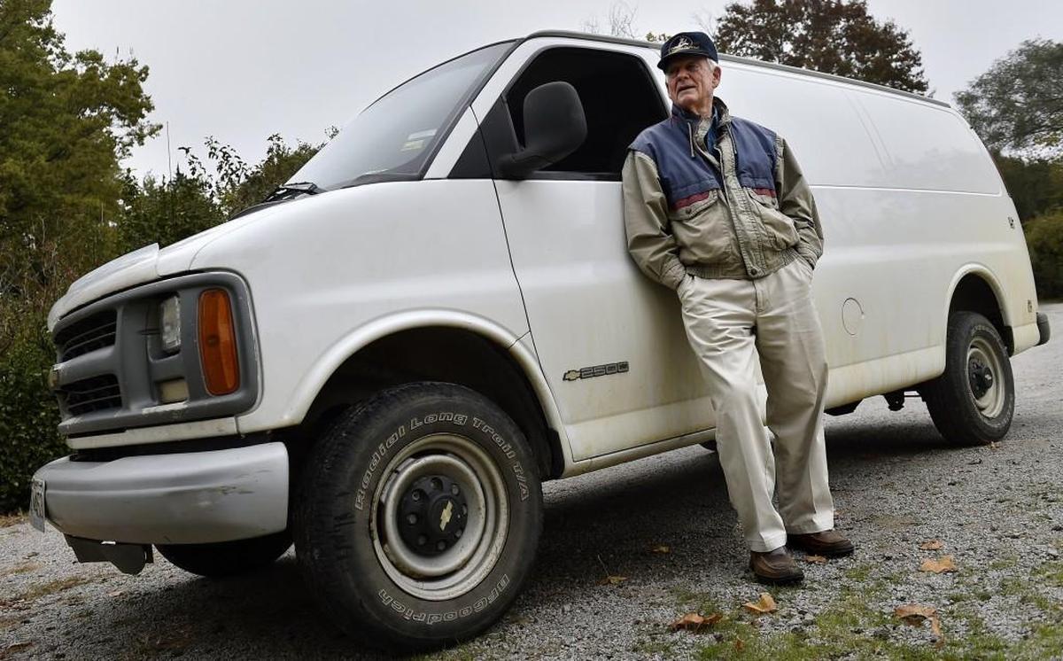 Police released the license plate of a white van shortly after lawyer Tom Pickert was fatally shot on the porch of his Brookside home Oct. 25. The owner of the 1997 Chevrolet van, David Jungerman, showed the van to a reporter Thursday, Nov. 2, 2017.