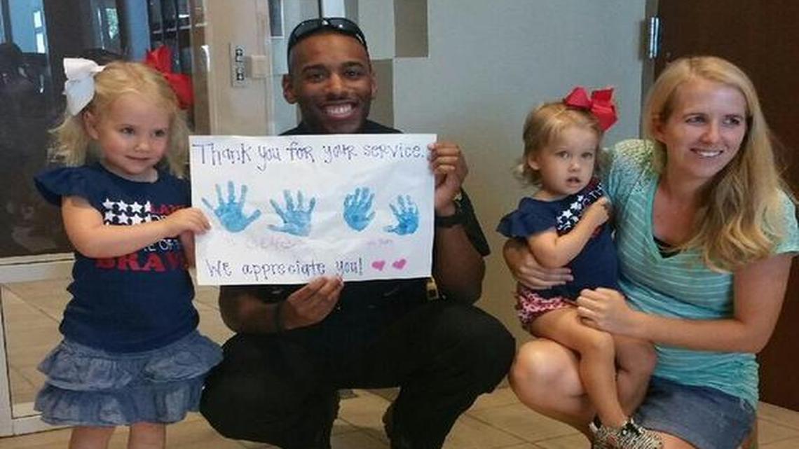 A couple of young fans stopped by the Overland Park Police Department to express their gratitude.