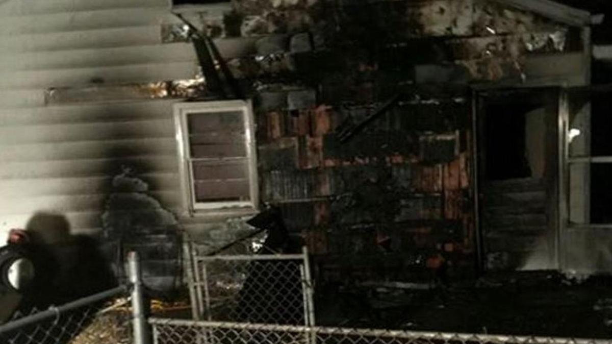 Harrisonville police released a photo of damage from a fire at an officer’s home. The fire is being investigated as an arson.