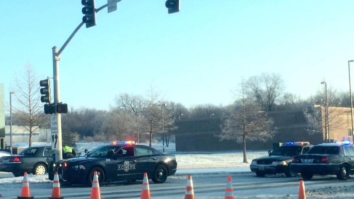 A shooting, carjacking and crash in southeast Kansas City apparently were related early Tuesday morning. Part of the incident involved a vehicle striking a power pole along Bannister Road between Blue Ridge and Hillcrest Road.