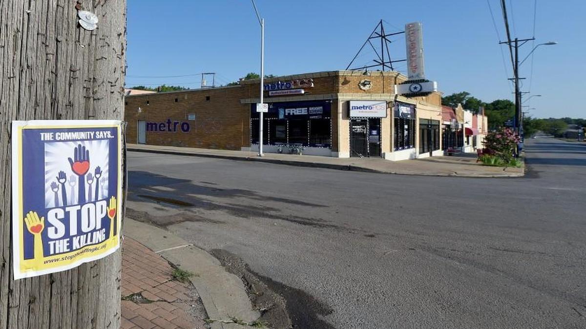 The intersection of 72nd Street and Prospect Avenue on Sunday, following an overnight officer-involved shooting.
