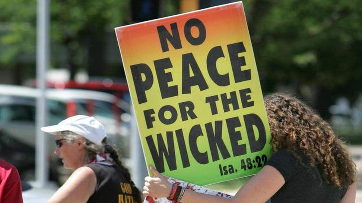 
Members of the Westboro Baptist Church picketed outside the Shawnee County Courthouse in 2011.
