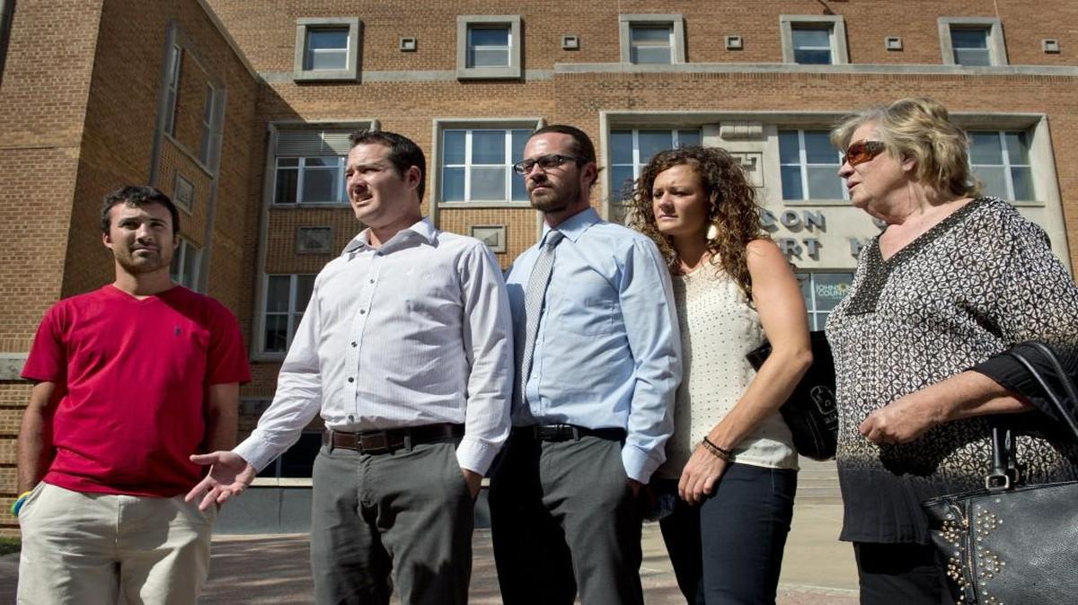 
Kevin Patrick Moroney’s four children, Blake (from left), Brent, Brogan and Brittany Moroney, and his mother, Jackie Moroney, attended the Thursday sentencing of the man who struck and killed Kevin Moroney while driving drunk.


