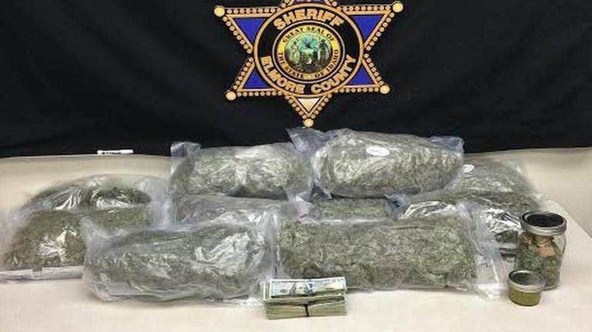 This marijuana and cash were confiscated from a Kansas man’s vehicle after a traffic stop on Interstate 84 in Elmore County.