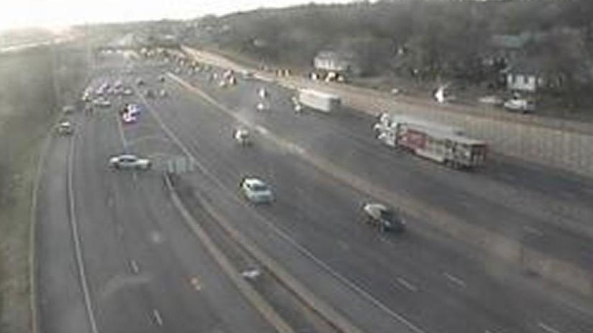 Kansas City, Kan., police investigated a shooting Friday afternoon on I-70 at I-670. Two people were injured by gunfire.