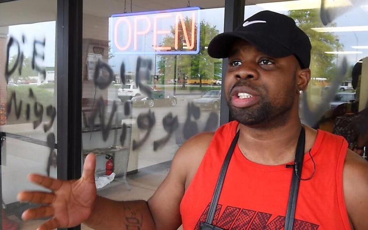 Last week, James Price found the windows of his barber shop, Turn-N-Headz, covered in racial epithets. Blue Springs police released video in hopes of identifying the culprit.