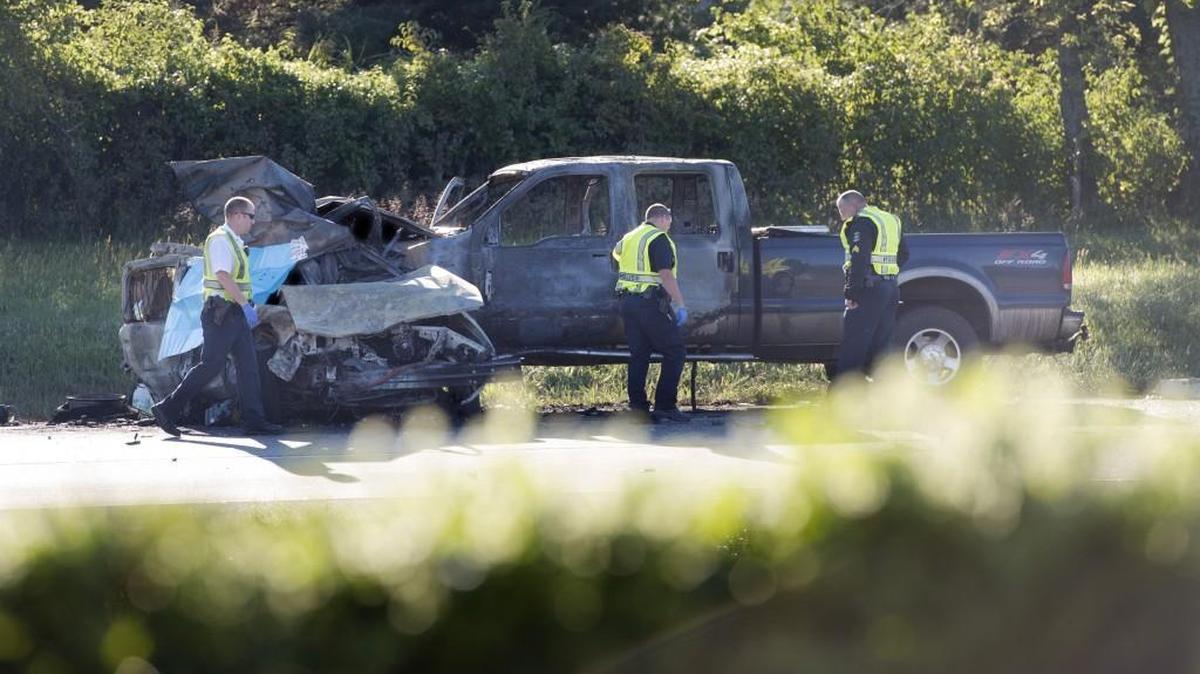 Authorities investigated after the crash that killed Johnson County Master Deputy Brandon Collins on U.S. 69 in Overland Park. The deputy was conducting a traffic stop when the crash occurred.