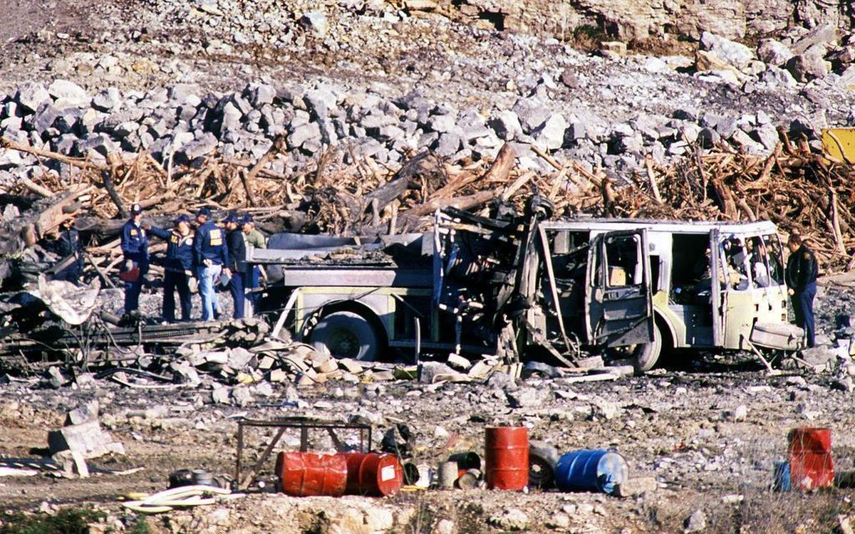 The wreckage of fire trucks was what little remained at the south Kansas City blast site in November 1988. The massive explosions were heard and felt across the metropolitan area. Despite extensive investigation, though, it would be nearly nine years before suspects would be brought to trial.