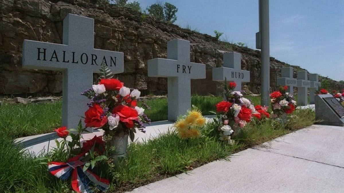 The 30/41 Memorial to the firefighters killed in the 1988 explosion in Kansas City is located at the base of the hill where the explosion occurred. The memorial, named for the two fire companies destroyed, consists of six white crosses and a flagpole.