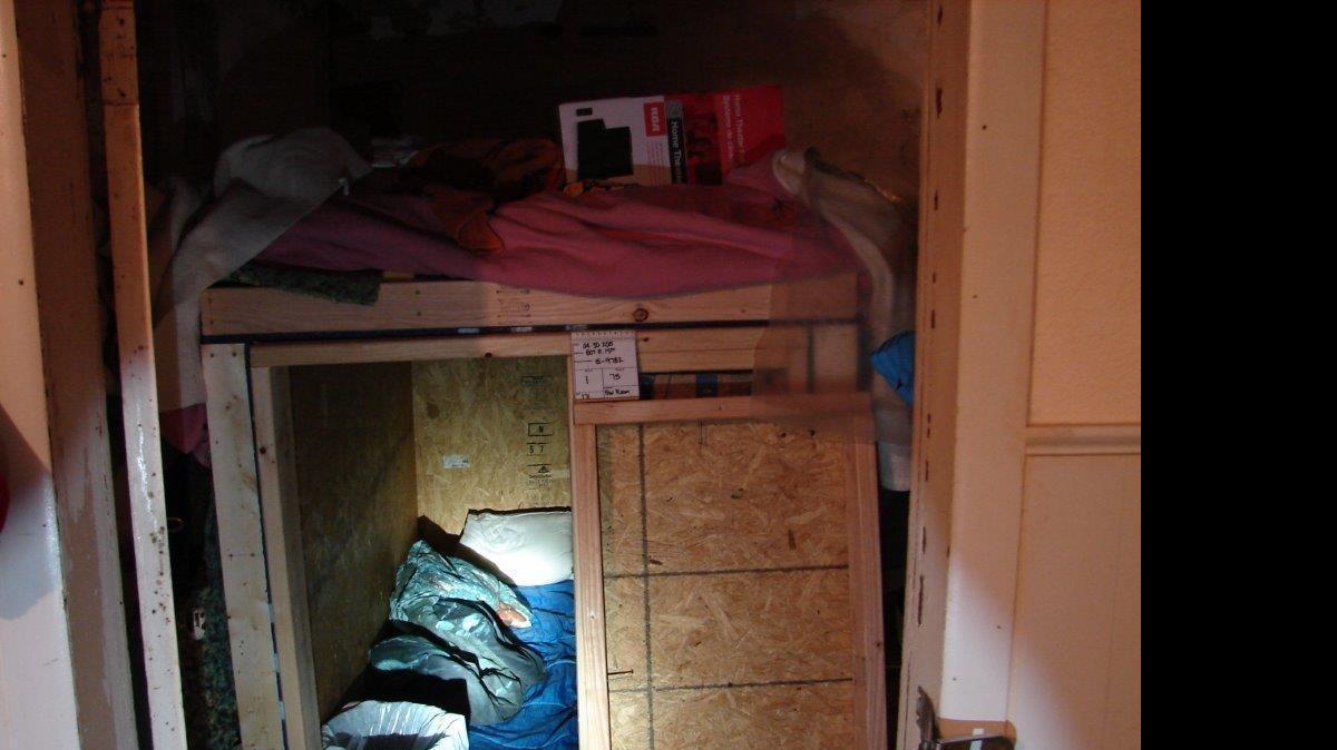 
Police released this photo of the box in which James Horn confined Sandra Sutton.
