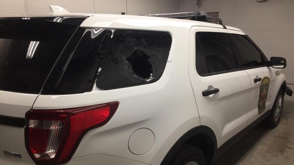 A man who was being taken into custody by a Clay County sheriff’s deputy is accused of head-butting and breaking a window of the vehicle.
