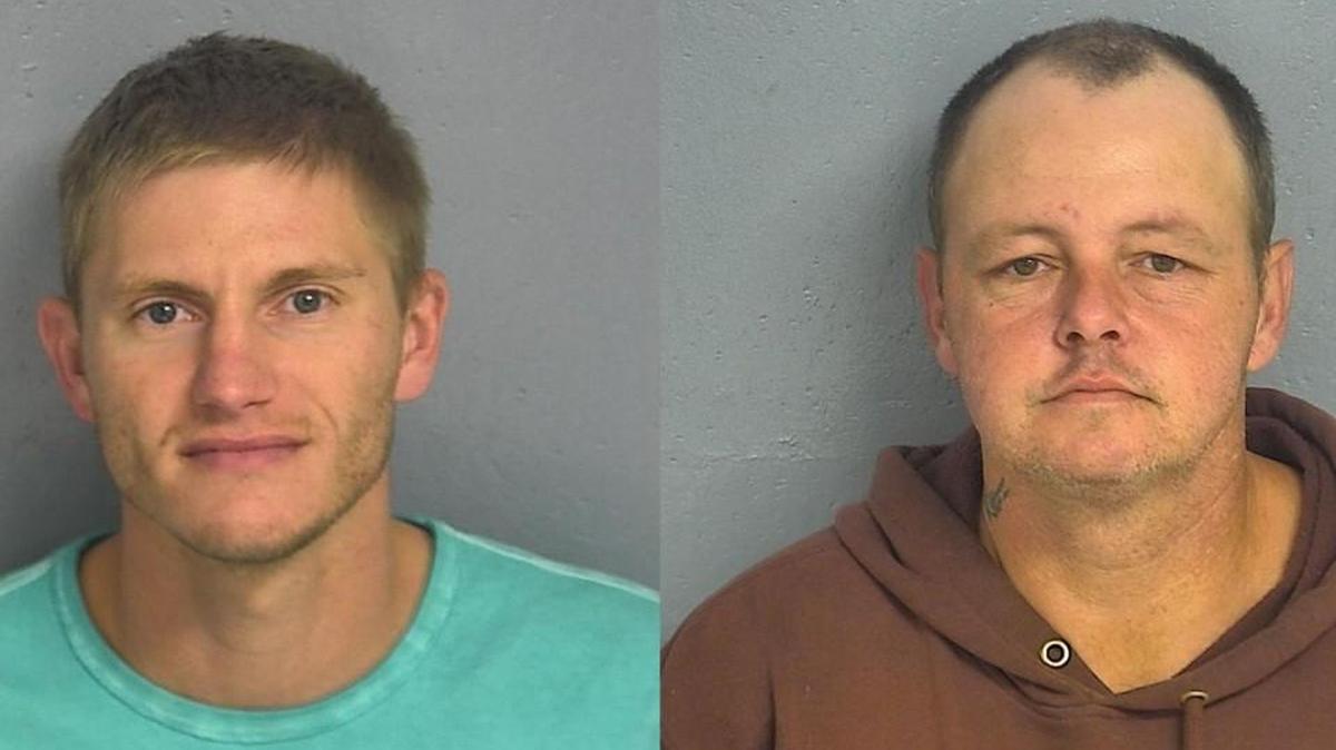 Jeffery K. Woosley (left) and William F. Jones were charged in a federal criminal complaint along with Justin L. Rhoads, not pictured, for conspiracy to distribute 21 pounds of methamphetamine that authorities say was picked up in an Overland Park hotel to be distributed in the Springfield area.