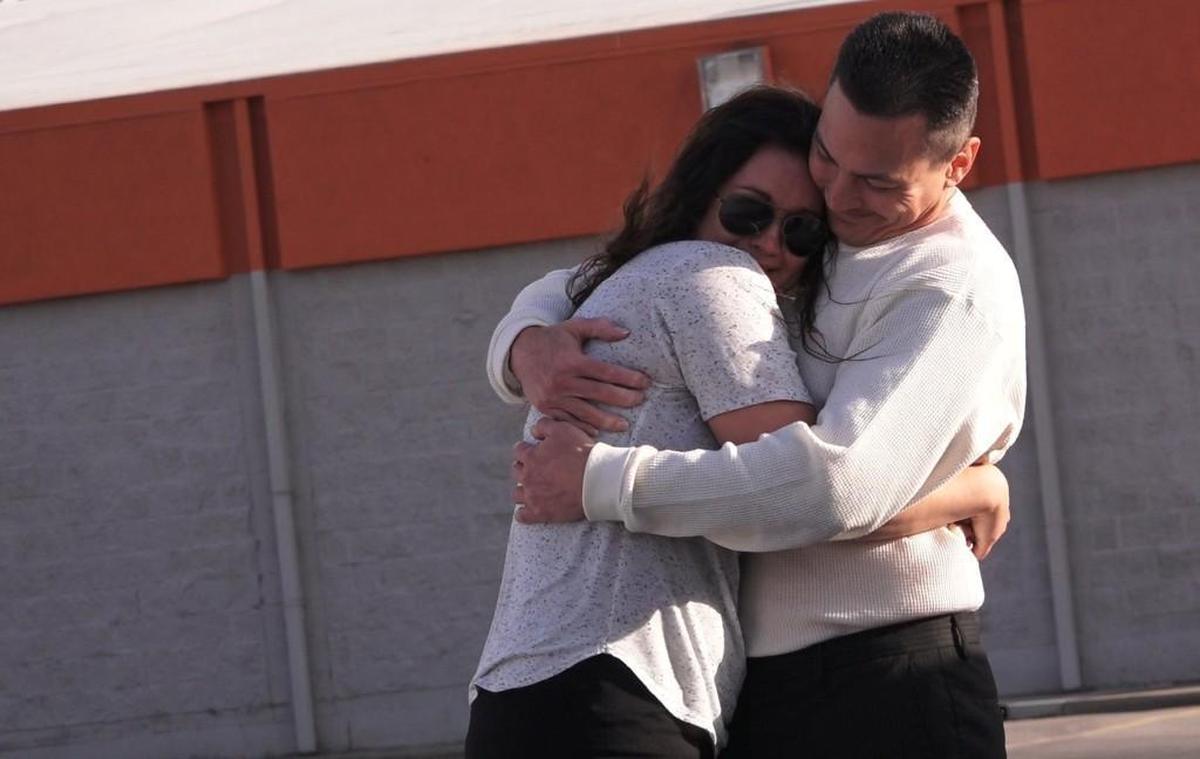 Bryan Sheppard was released from prison in 2017 after serving 22 years. He embraced his daughter, Ashley Keeney.