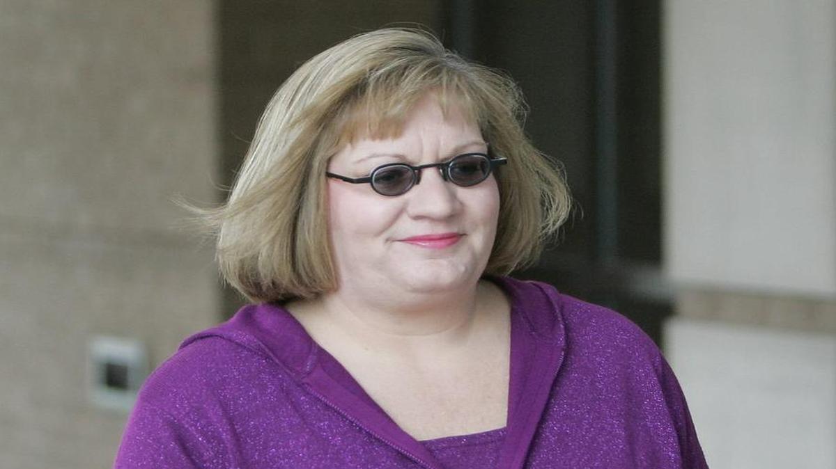 
Susan Van Note (seen in November 2012 outside the Clay County Courthouse) was indicted in September 2012 in the murders of her father, William Van Note, and his live-in girlfriend, Sharon Dickson. They were shot at their Lake of the Ozarks home in 2010. Sharon Dickson died at the scene; William Van Note died four days later when Susan Van Note showed up with a durable power of attorney for health care. Doctors took William Van Note off his ventilator and he died. Susan Van Note is also charged with forging that document.
