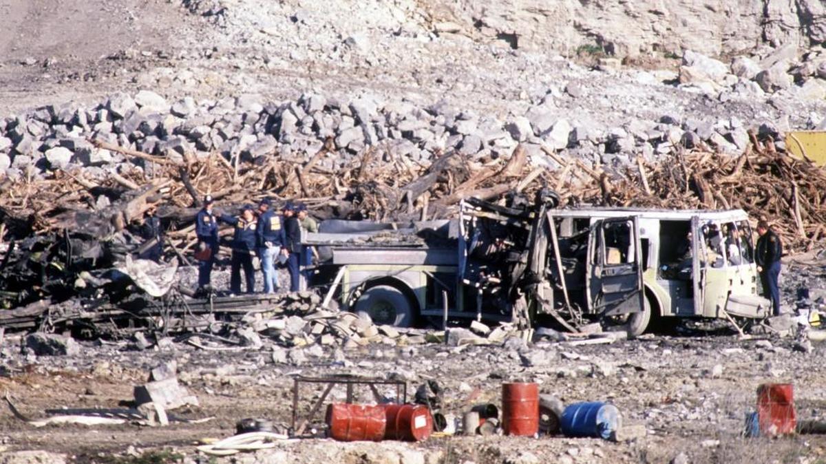 The wreckage of fire trucks was what little remained at the south Kansas City blast site in November 1988 in which six Kansas City firefighters were killed. The massive explosions were heard and felt across the metropolitan area.
