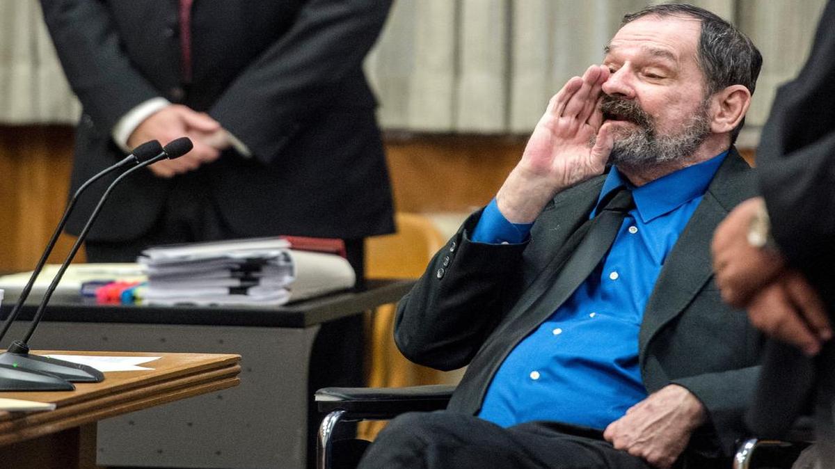 
“I hope you’re happy,” F. Glenn Miller Jr. called to jurors Monday as they left the Olathe courtroom after finding him guilty of capital murder in the shooting deaths of three people on April 13, 2014, at the Jewish Community Center and Village Shalom retirement community in Overland Park. Arguments will begin Tuesday in the penalty phase of the trial.
