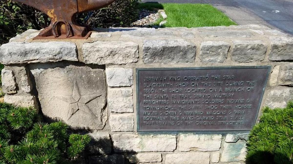 Anvil and marker before vandalism and theft