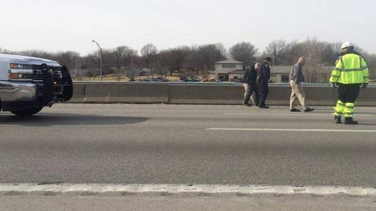
Police investigated a shooting Friday on Interstate 49 in Grandview. Two people were injured.
