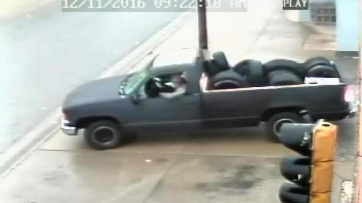 GMC truck used in Overland Park tire theft