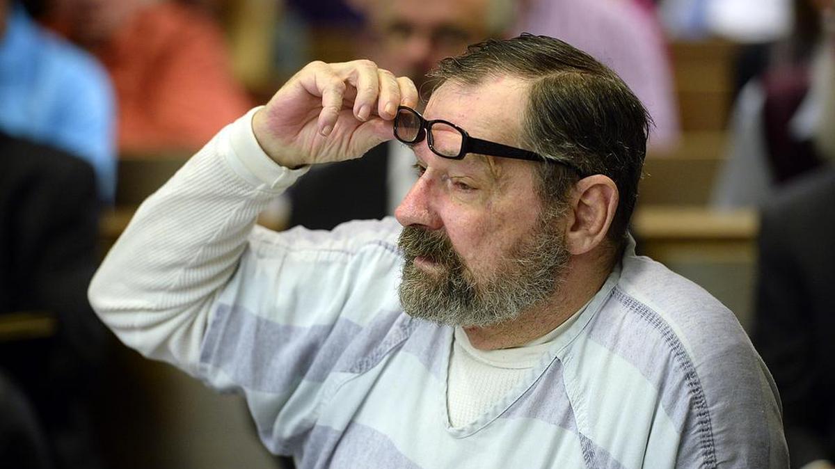 F. Glenn Miller Jr. reacted in court Tuesday morning at his sentencing hearing in Johnson County District Court in Olathe, Kan. District Judge Kelly Ryan has the option of following the jury’s death sentence recommendation or sentencing Miller, also known as Frazier Glenn Cross Jr., to life in prison without parole. Miller has admitted killing three people, Terri LaManno, William Corporon and Reat Underwood on April 13, 2014.