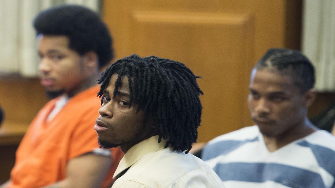 
Nicquan K. Midgyett (from left), Hakeem W. Malik and Londro E. Patterson III are charged with murder and other crimes in the Jan. 9 attempted robbery at the Shawnee gun shop She’s A Pistol.
